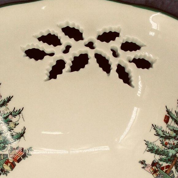 SPODE "Christmas Tree" Pierced Footed Compote/Bowl NWOT - Picture 6 of 7